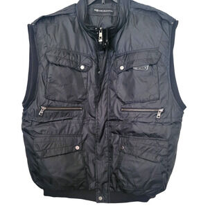 Marc Buchanan Black Puffer Vest Multi Pockets Size XXL